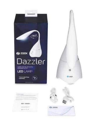 Zoook Dazzler Wireless Bluetooth Speaker with LED Desk Lamp – White